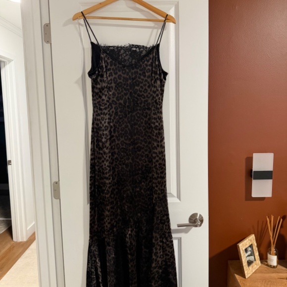 SAYLOR x Free People Huxley Velvet Animal Print Dress, EUC, Size L - Picture 3 of 7